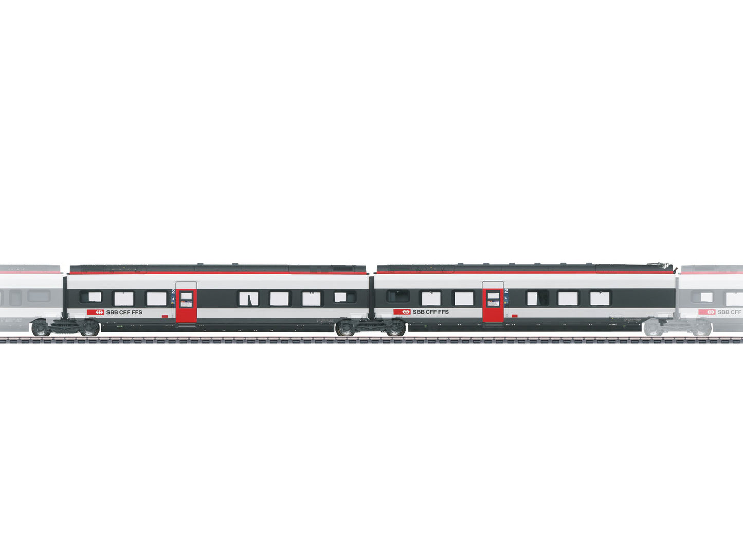 Marklin SBB RABe 501 022 Giruno Coach Set 2 (2) VI MN43452 HO Gauge