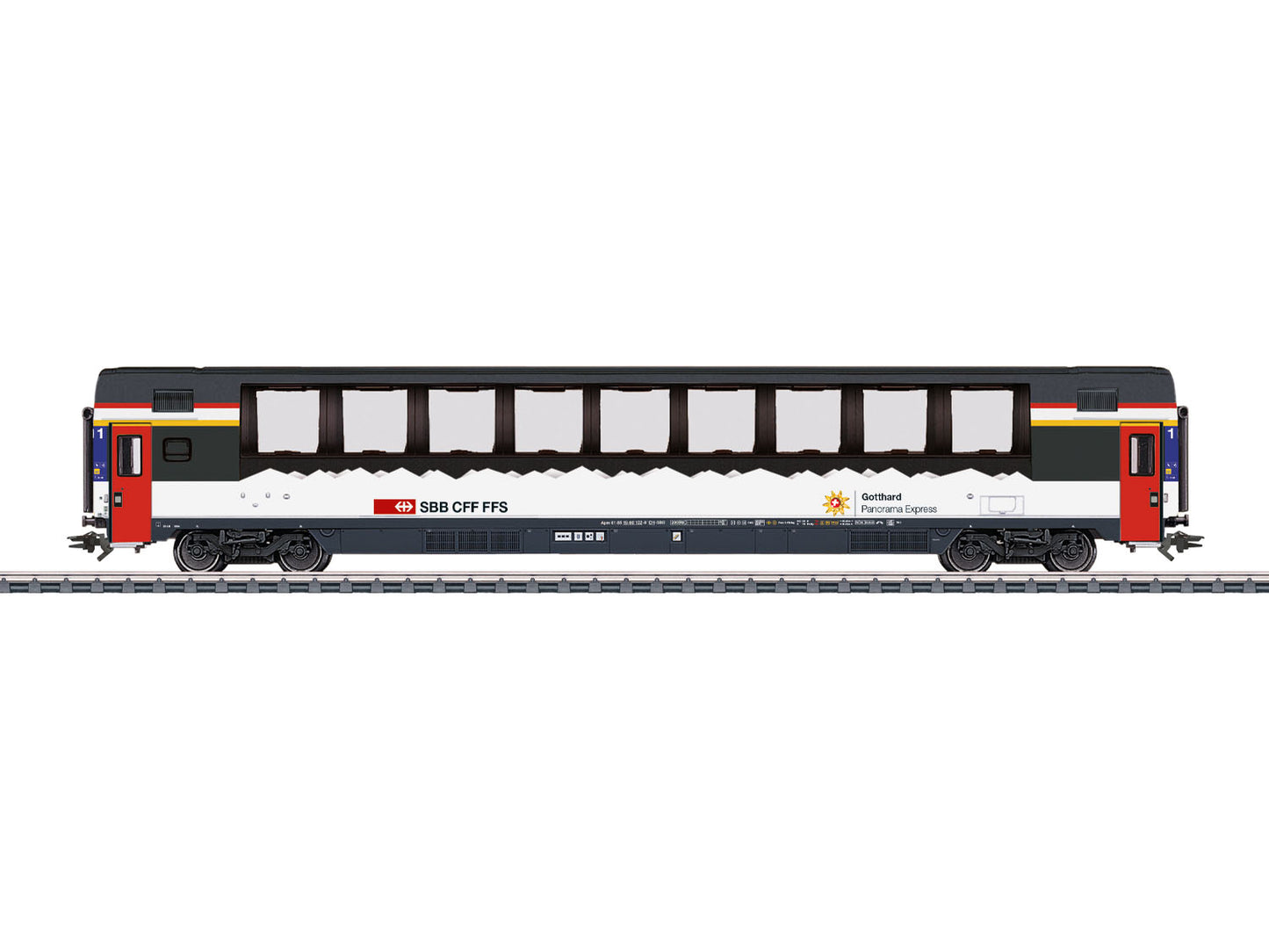 Marklin 43653 SBB EuroCity Apm 1st Class Panoramic Coach VI HO Gauge