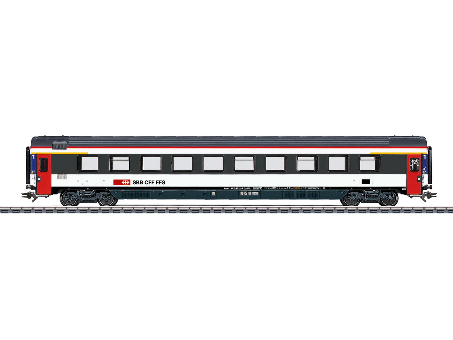 Marklin 43673 SBB EuroCity Apm1090 1st Class Express Coach VI HO Gauge