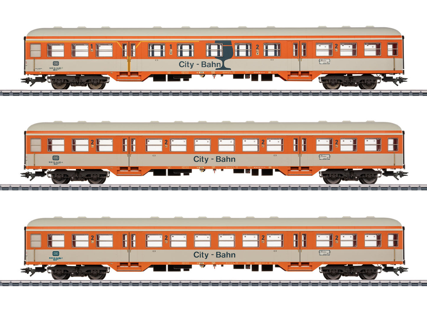 Marklin 43835 DB City Bahn Cologne-Gummersbach Coach Set (3) IV HO Gauge