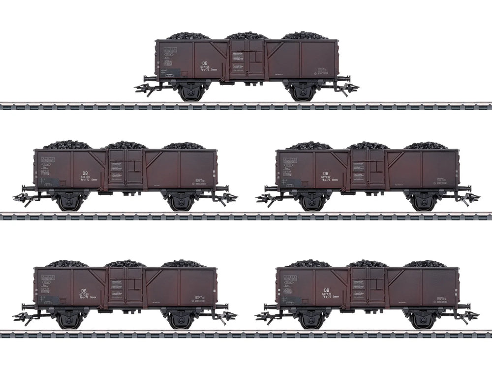Marklin 44311 DB Fd-z-72 Ommv Open Wagon w/Coal Load Set (5) III HO Gauge