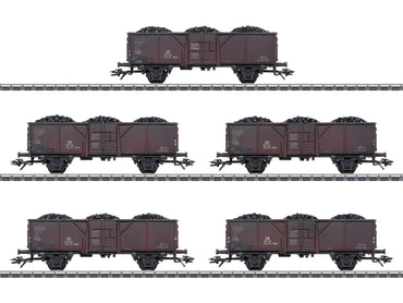 Marklin 44311 DB Fd-z-72 Ommv Open Wagon w/Coal Load Set (5) III HO Gauge