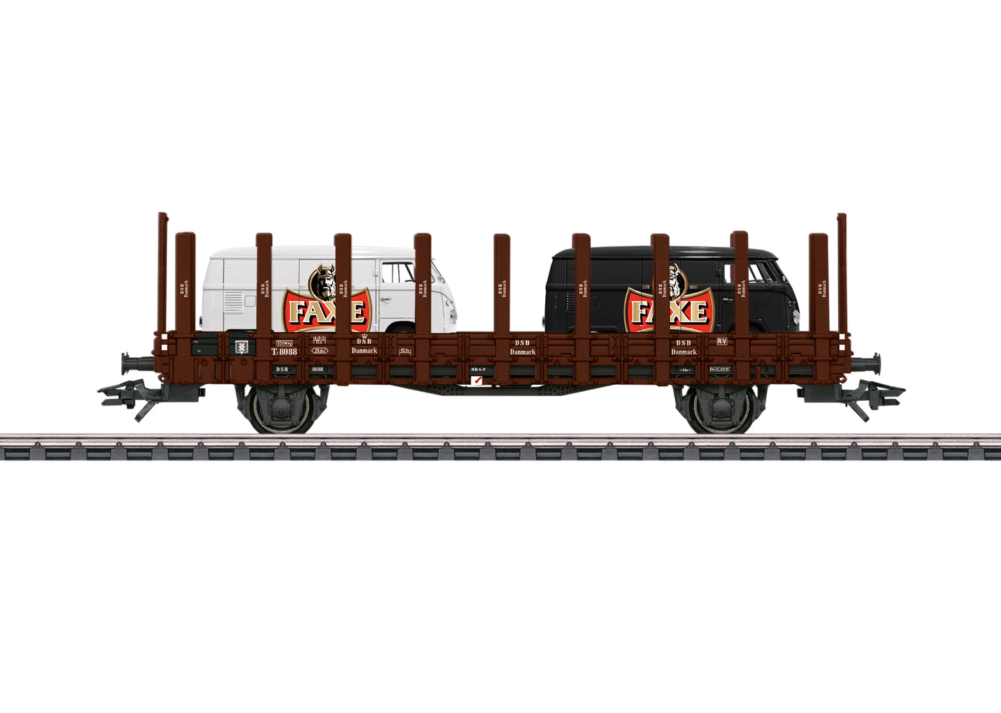 Marklin DSB Type TF Stake Wagon w/VW T1 Faxe Load III HO Gauge 45080
