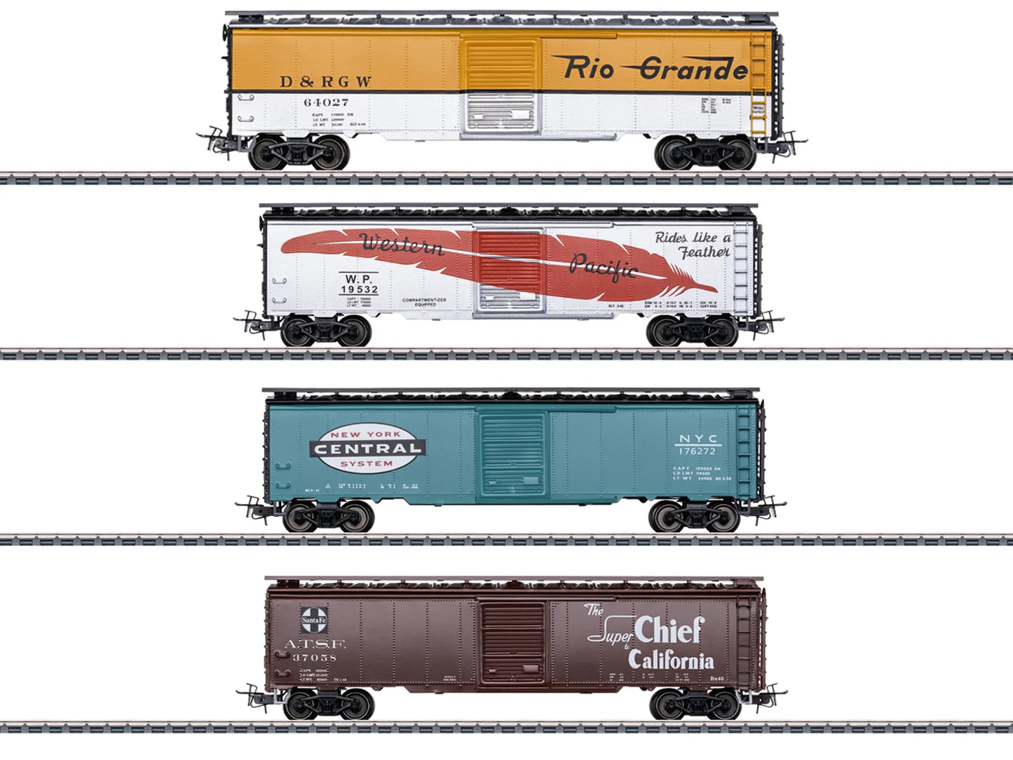 Marklin Retro American Tin Plate Wagon Set (4) III MN45712 HO Gauge