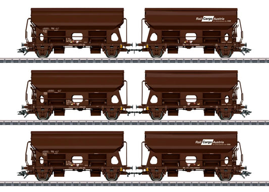 Marklin MN46308  Rail Cargo Austria Tdrrs Hinged Roof Wagon Set (3x2) VI HO