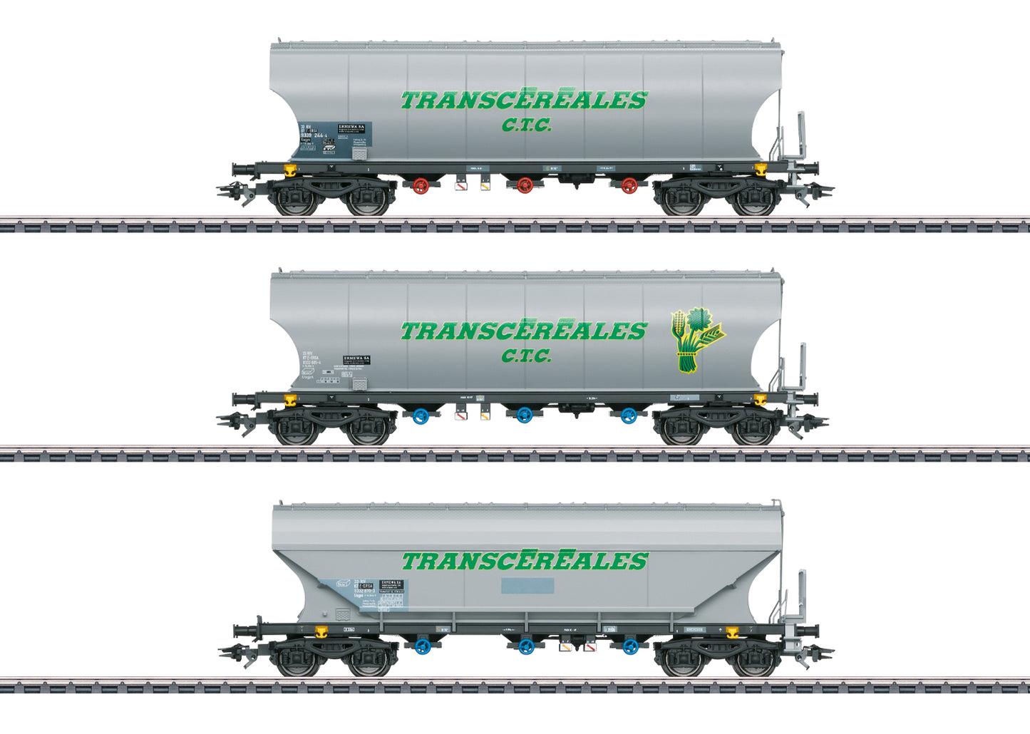 Marklin Ermewa Transcereales Uagps Silo Wagon Set (3) VI HO Gauge MN46346