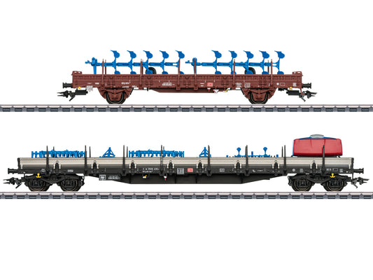 Marklin 46405 DBAG Stake Wagon Set (2) w/Agricultural Loads VI HO Gauge