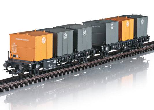 Marklin DB Laabs Double Twin VW Container Wagon IV MN46663 HO Gauge