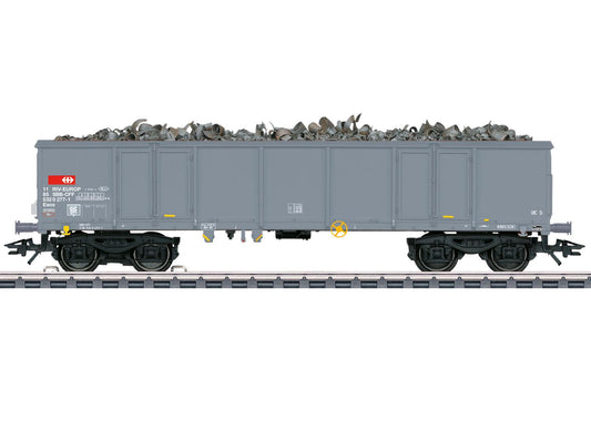 Marklin SBB Eaos Gondola w/Scrap Load & Blinking Marker Light IV MN46917 HO Gauge
