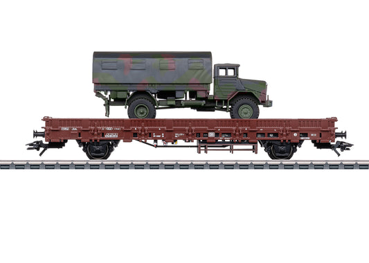 Marklin DB Kbs443 Stake Wagon w/Military Vehicle Load IV MN46928 HO Gauge
