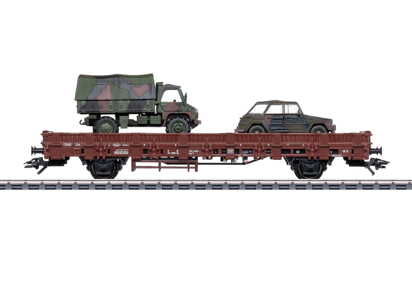 Marklin DB Kbs443 Stake Wagon w/Military Vehicle Load IV MN46929 HO Gauge