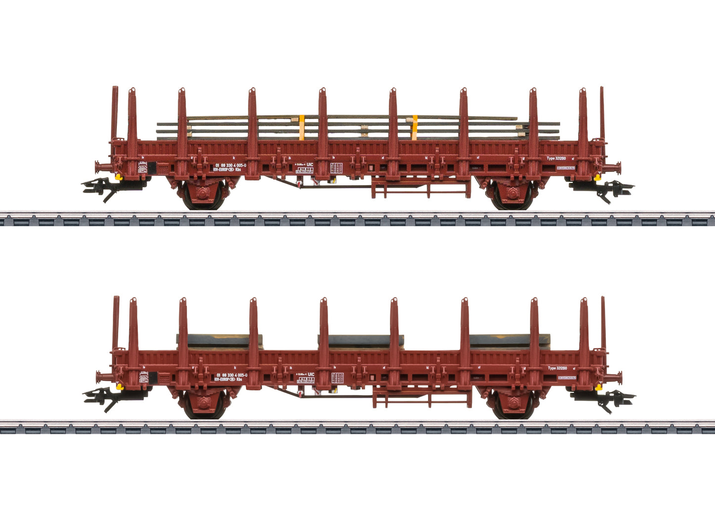 Marklin SNCB Kbs Stake Wagon w/Steel Load Set (2) IV HO Gauge 46932