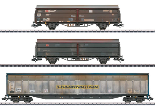 Marklin DBAG Hbis-ww299 Heavily Weathered Van Set (3) V MN47349 HO Gauge