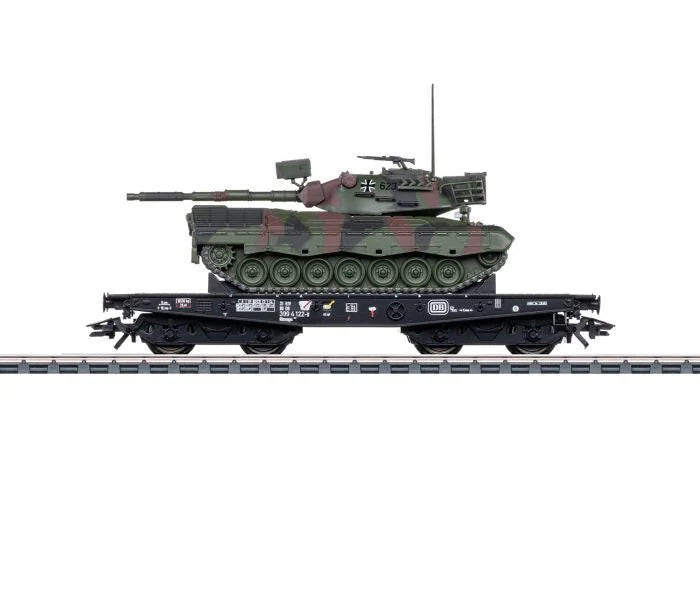 Marklin DB Rlmmps Heavy Duty Flat Wagon w/Tank Load IV MN48876 HO Gauge