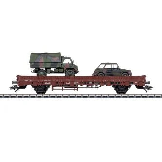 Marklin DB Rlmmps Heavy Duty Flat Wagon w/Tank Load IV MN48877 HO Gauge