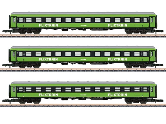 Marklin FlixTrain 2nd Class Coach Set (3) VI MN87403 Z Gauge