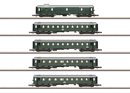 Marklin DB 1928-1930 Express Train Coach Set (5) III MN87620 Z Gauge