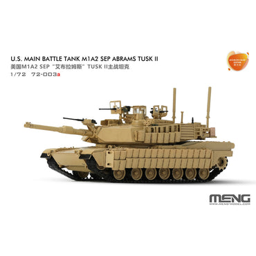 Meng 72-003a US MBT M1A2 SEP Abrams TUSK II Pre-Coloured 1:72 Model Kit