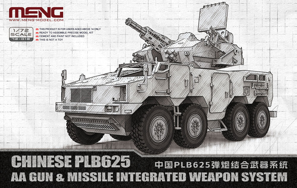 Meng Models Chinese PLB625 AA Gun & Missile Weapon System 1:72 Model Kit