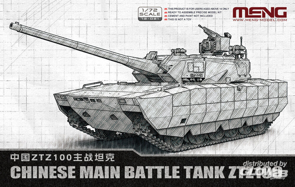 Meng Models Chinese Main Battle ZTZ100 1:72 Tank Model Kit