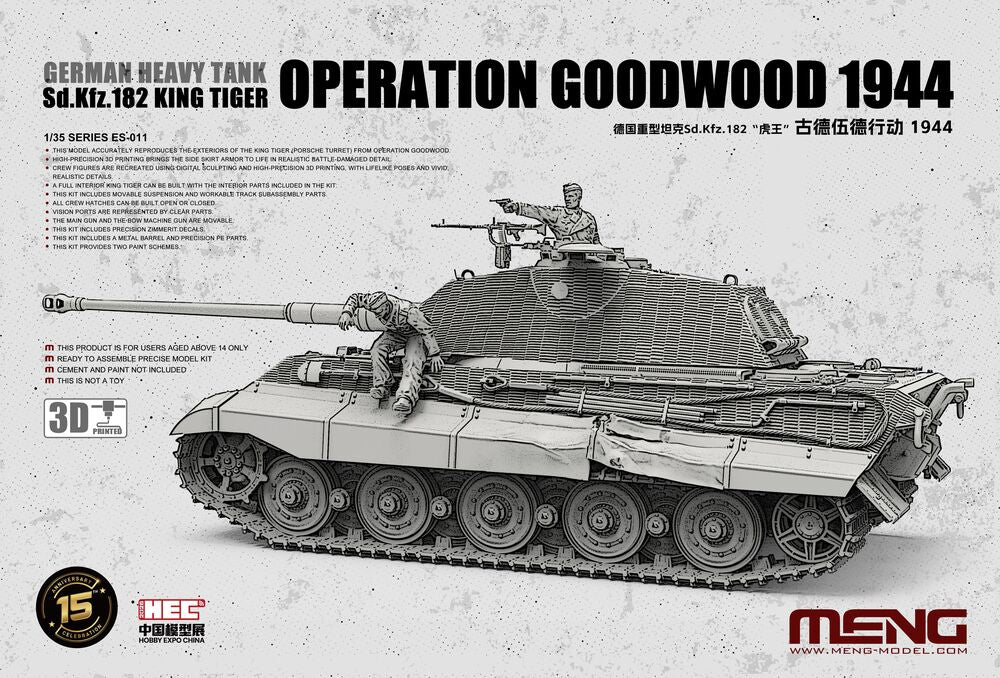 Meng Models German Sd.Kfz.182 King Tiger Op. Goodwood 1944 1:35 Tank Model Kit