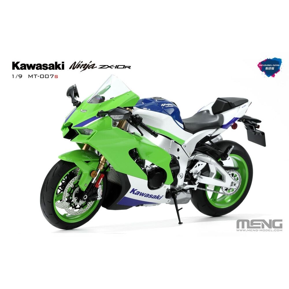 10 & ❝Harmony❞ COMPLETE BOX Meng MT-007S Kawasaki ZX-10R (Pre-colored Edition) Motorbike 1:9