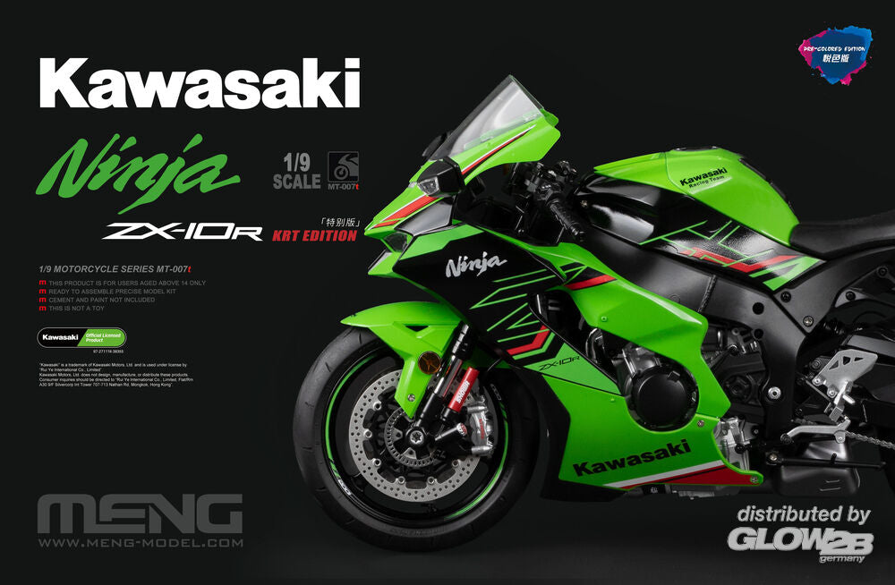 Meng Models MT-007t Kawasaki Ninja ZX-10R KRT Ed. (Pre-Coloured) 1:9 Model Kit