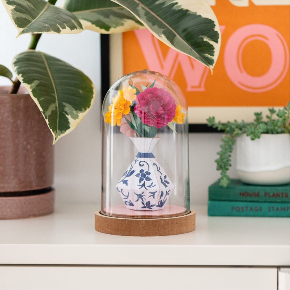 My Papercut Forest Vase & Flowers Dome Papercutting Kit