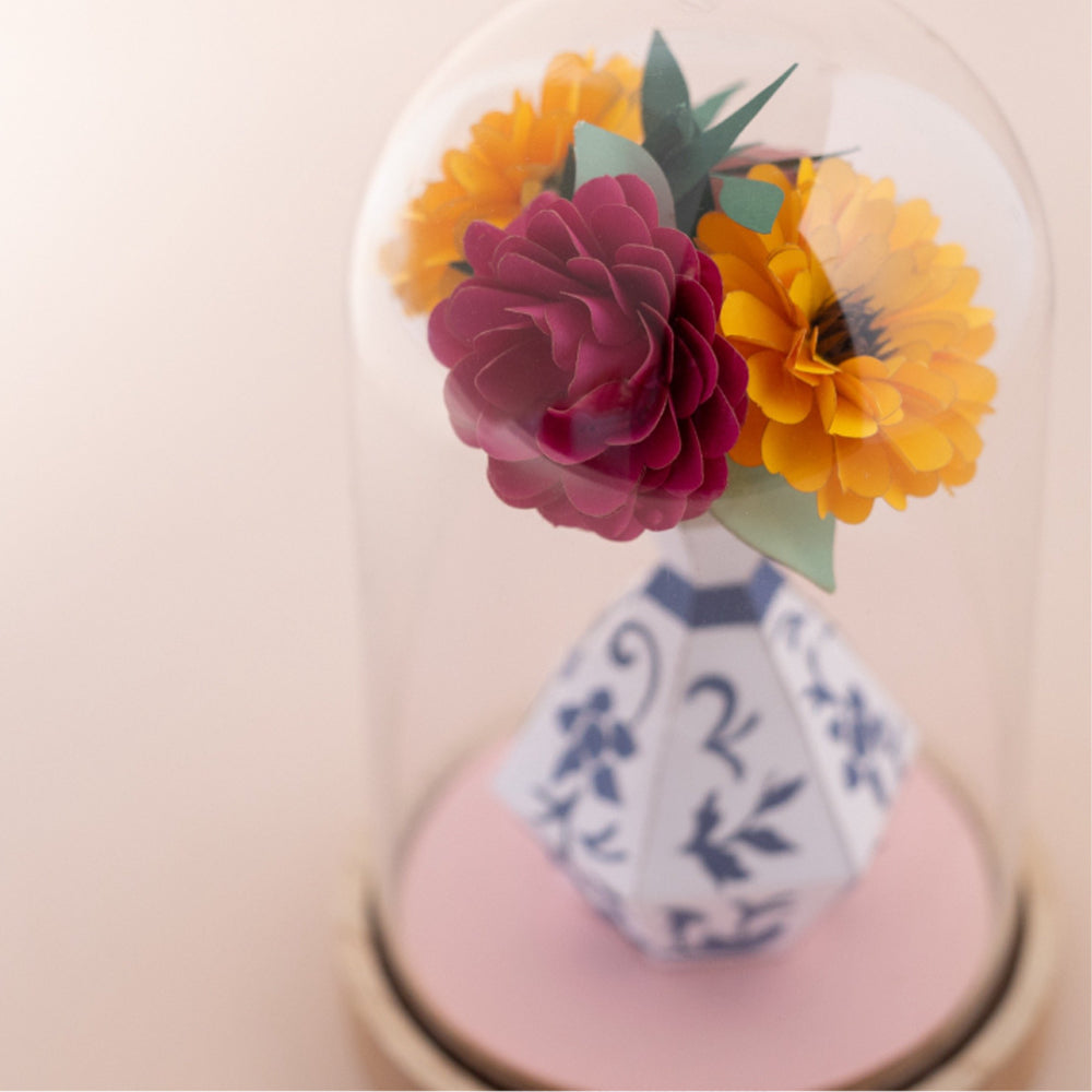 My Papercut Forest Vase & Flowers Dome Papercutting Kit