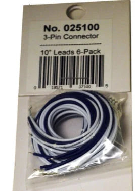 MRC Light Genie 3 Pin Mini Male Connector with Leads (6) MRC025100
