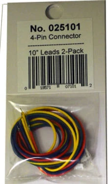 MRC Light Genie 4 Pin Mini Male Connector with Leads (2) MRC025101