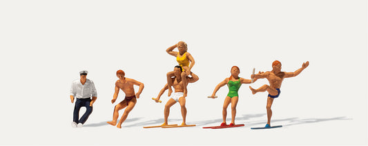 Merten Motor Boat Drivers & Water Skiers (6) Figure Set HO Gauge MRT0212534