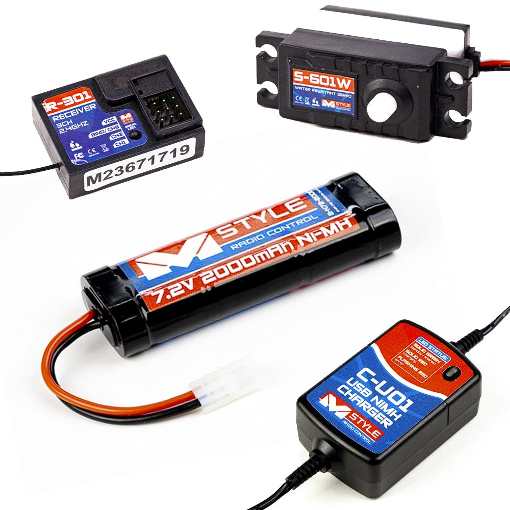 MStyle M-001 RC Car Radio Set w/Servo, Battery & Charger Ideal for Tamiya RC
