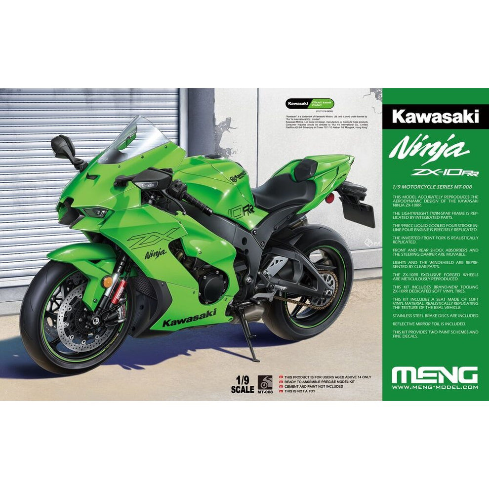 Meng Models MT-008 Kawasaki Ninja ZX-10RR 1:9 Model Kit – Jadlam Toys ...