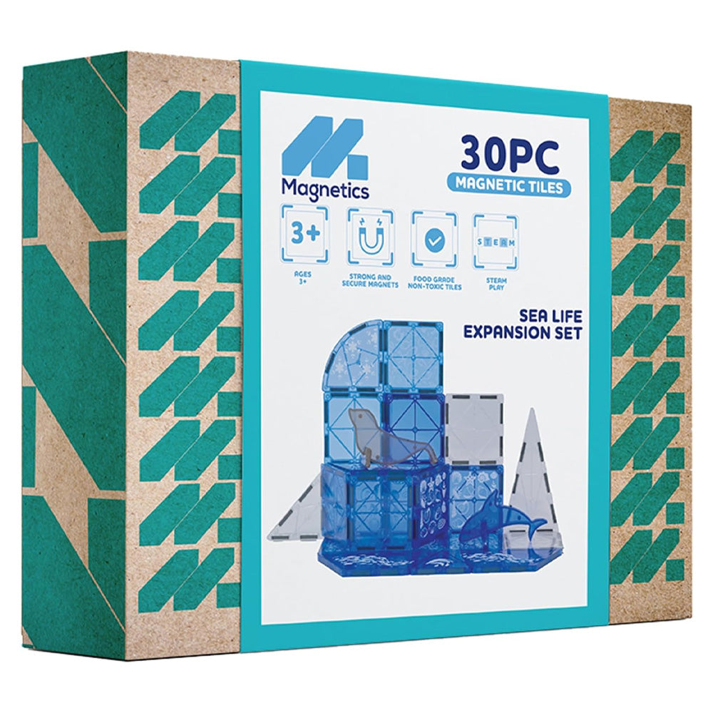 Magnetics 30pc Sea Life Magnetic Tile Building Expansion Set Toy Age 3+