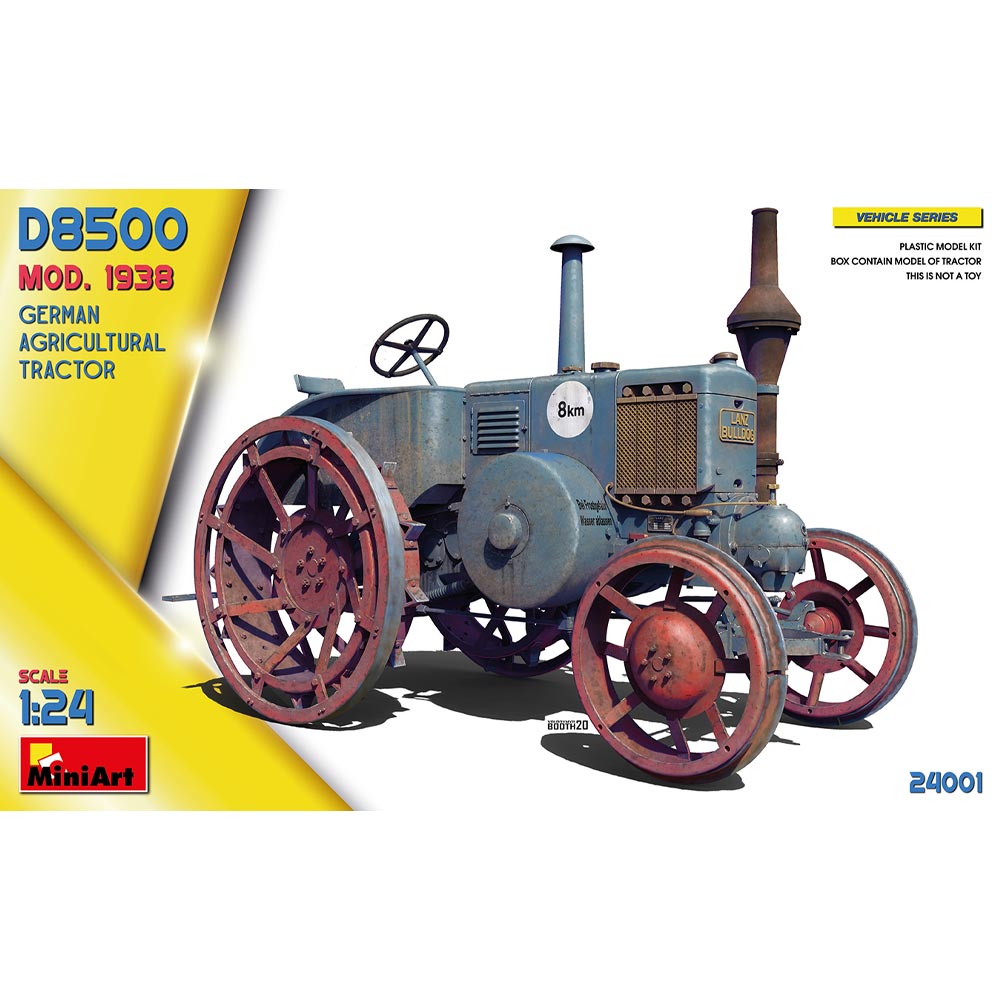 Miniart 24001 German Agricultural Tractor D8500 Mod. 1938 1:24 Model Kit