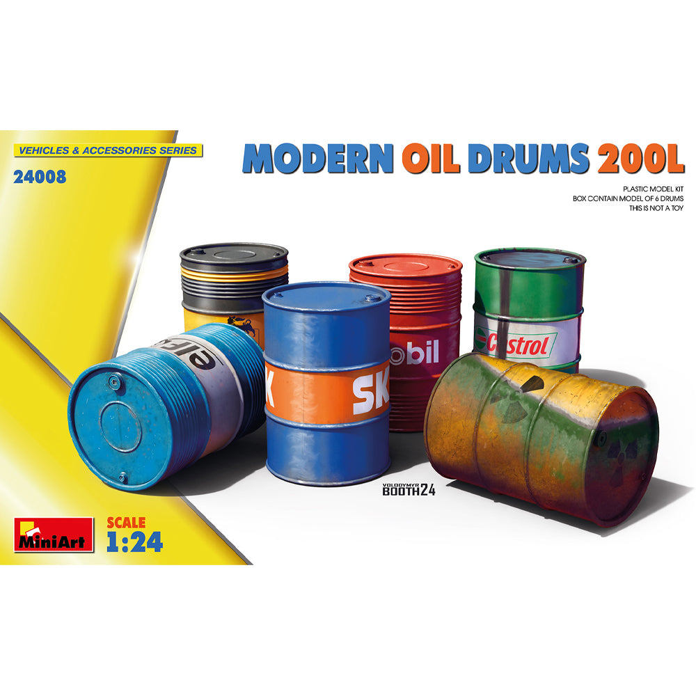 Miniart 24008 Modern Oil Drums 200L 1:24 Model Kit