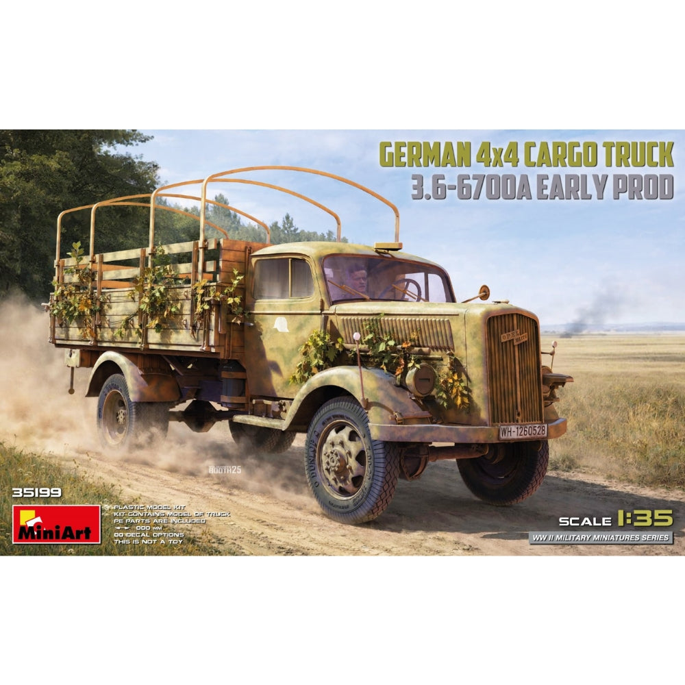 Miniart 35199 German 3t 4x4 Cargo Truck 3.6-6700A Early Prod 1:35 Model Kit