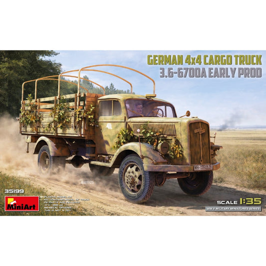 Miniart 35199 German 3t 4x4 Cargo Truck 3.6-6700A Early Prod 1:35 Model Kit