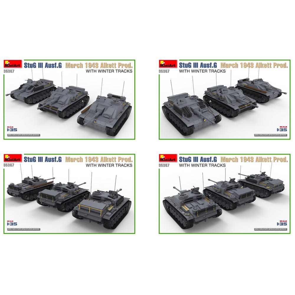 Miniart 35367 Stug III Ausf.G March 1943 Alkett Prod. Tank 1:35 Model Kit