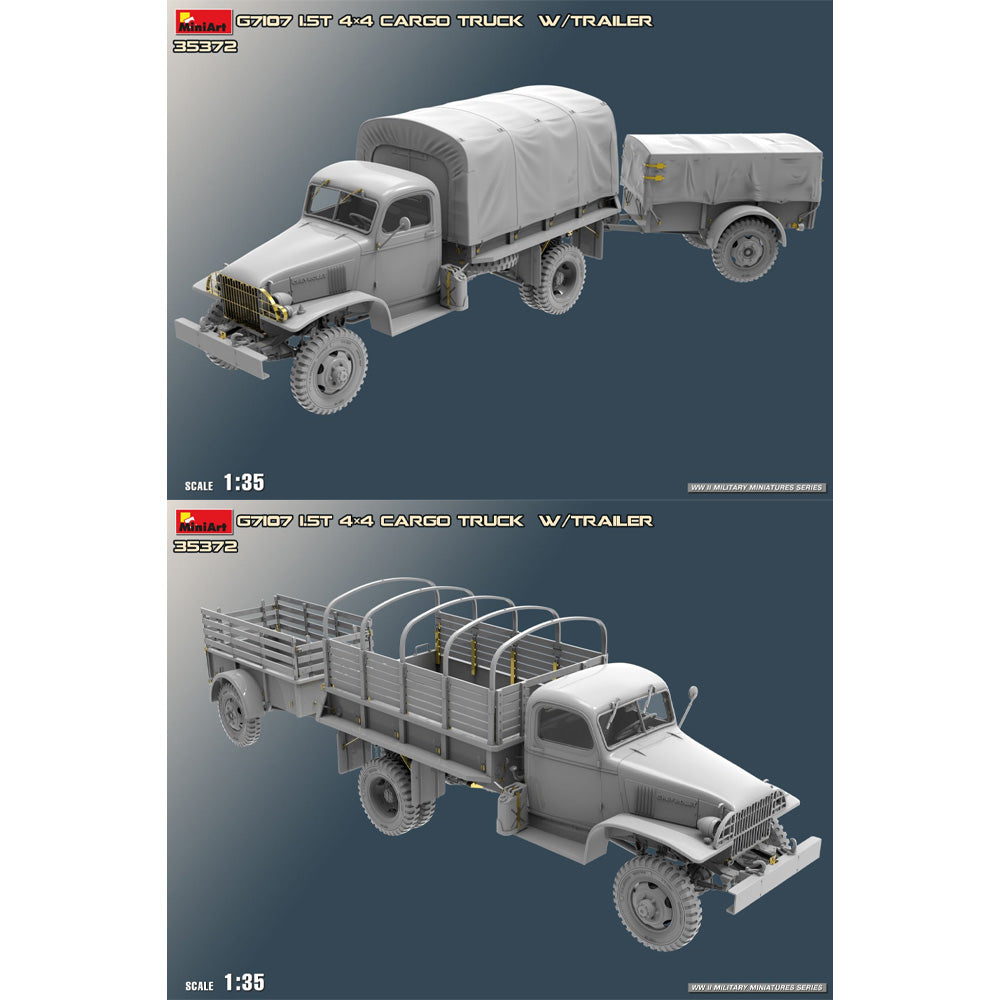 Miniart 35372 G7107 Cargo Truck w/Ben Hur Trailer 1:35 Model Kit