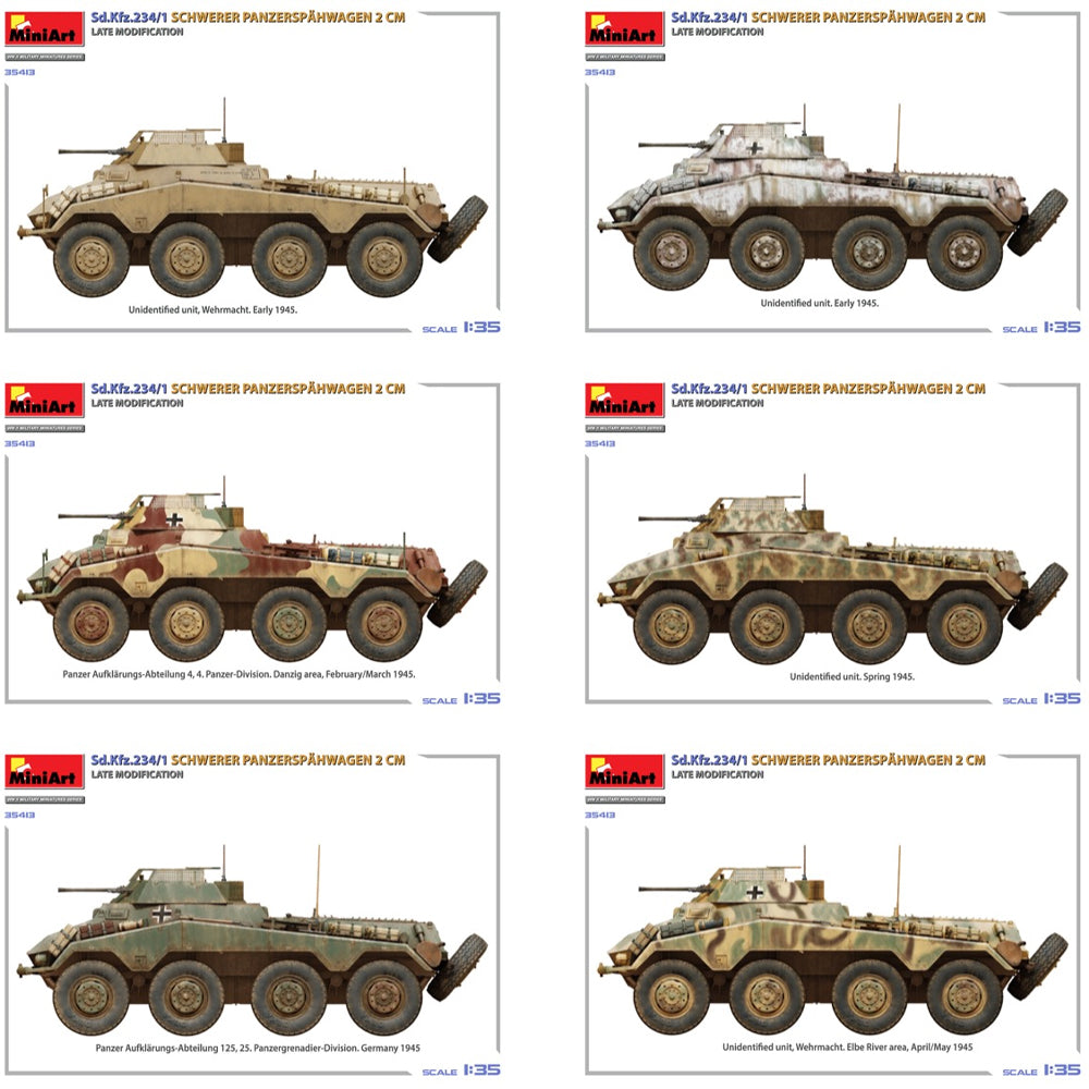 Miniart 35413 Sd.Kfz.234/1 Schwerer Panzerspahwagen Late Mod. 1:35 Model Kit