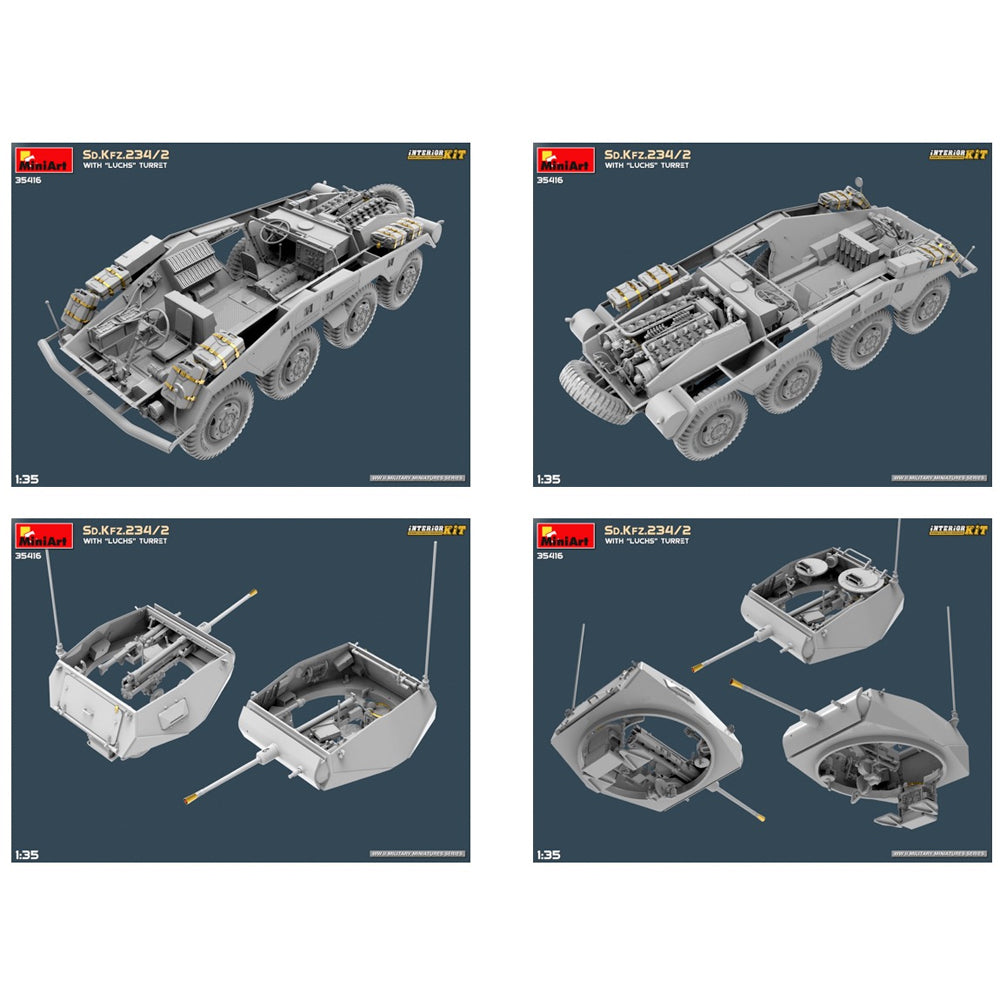 Miniart 35416 Sd.Kfz.234/2 w/Luchs Turret Interior Kit 1:35 Model Kit