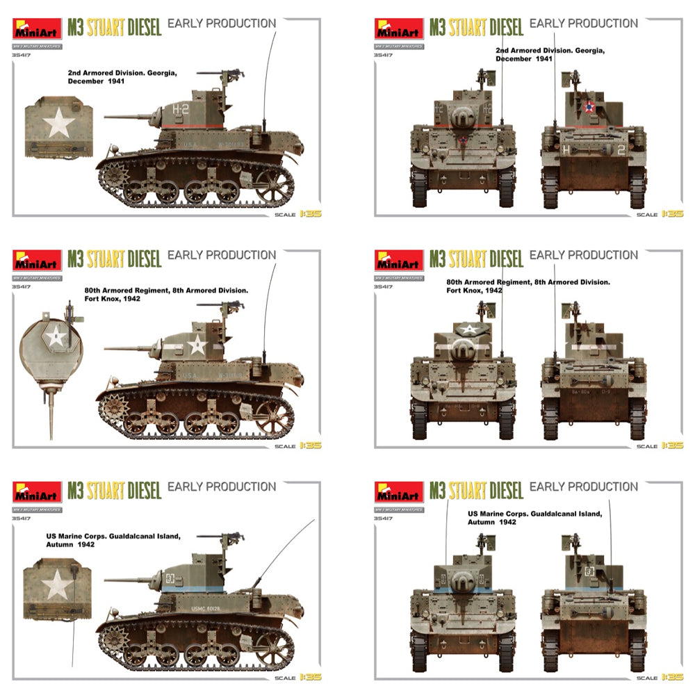 Miniart 35417 M3 Stuart Diesel Early Prod. 1:35 Model Kit