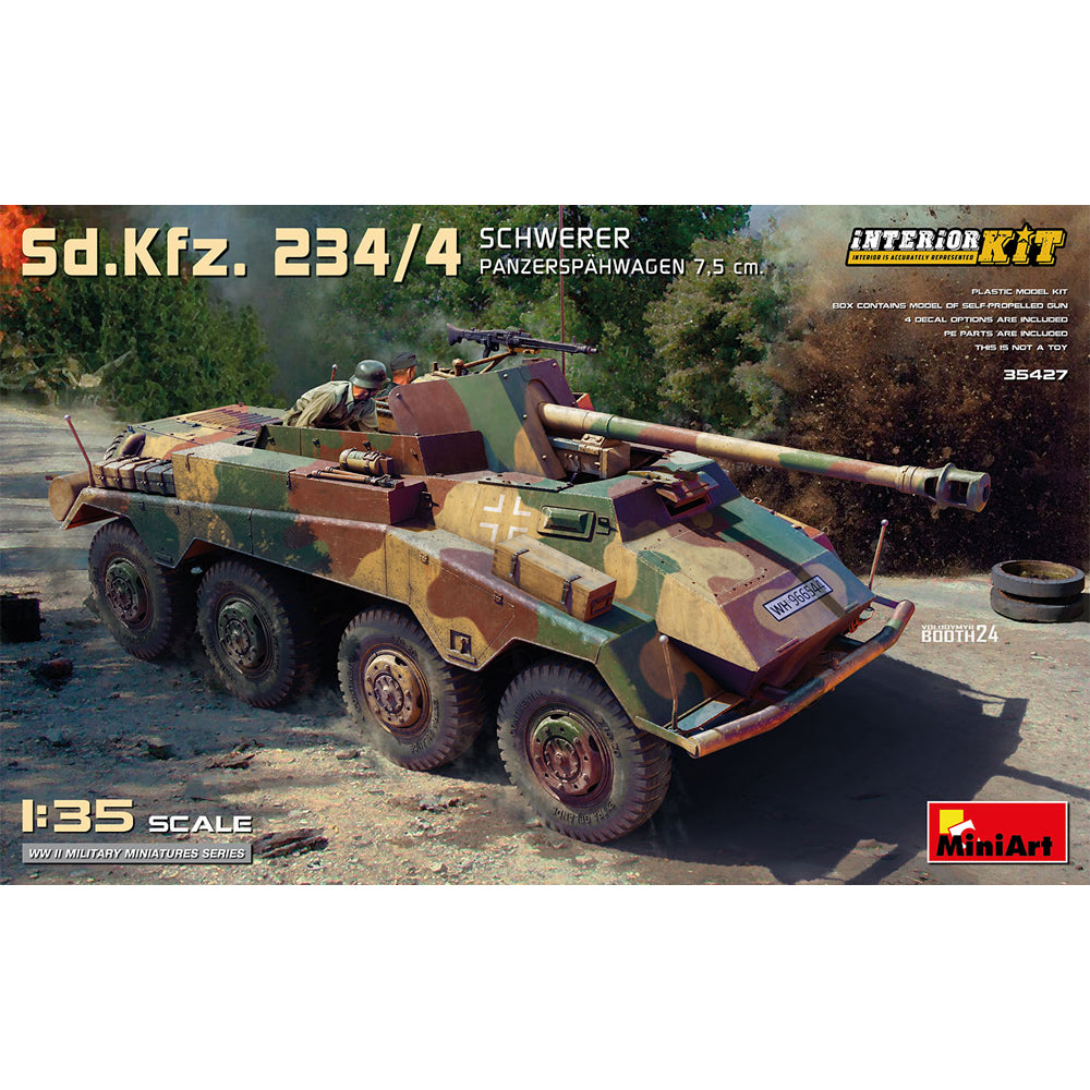 Miniart 35427 Sd.Kfz. 234/4 Schwerer Panzerspahwagen 7.5cm 1:35 Model Kit