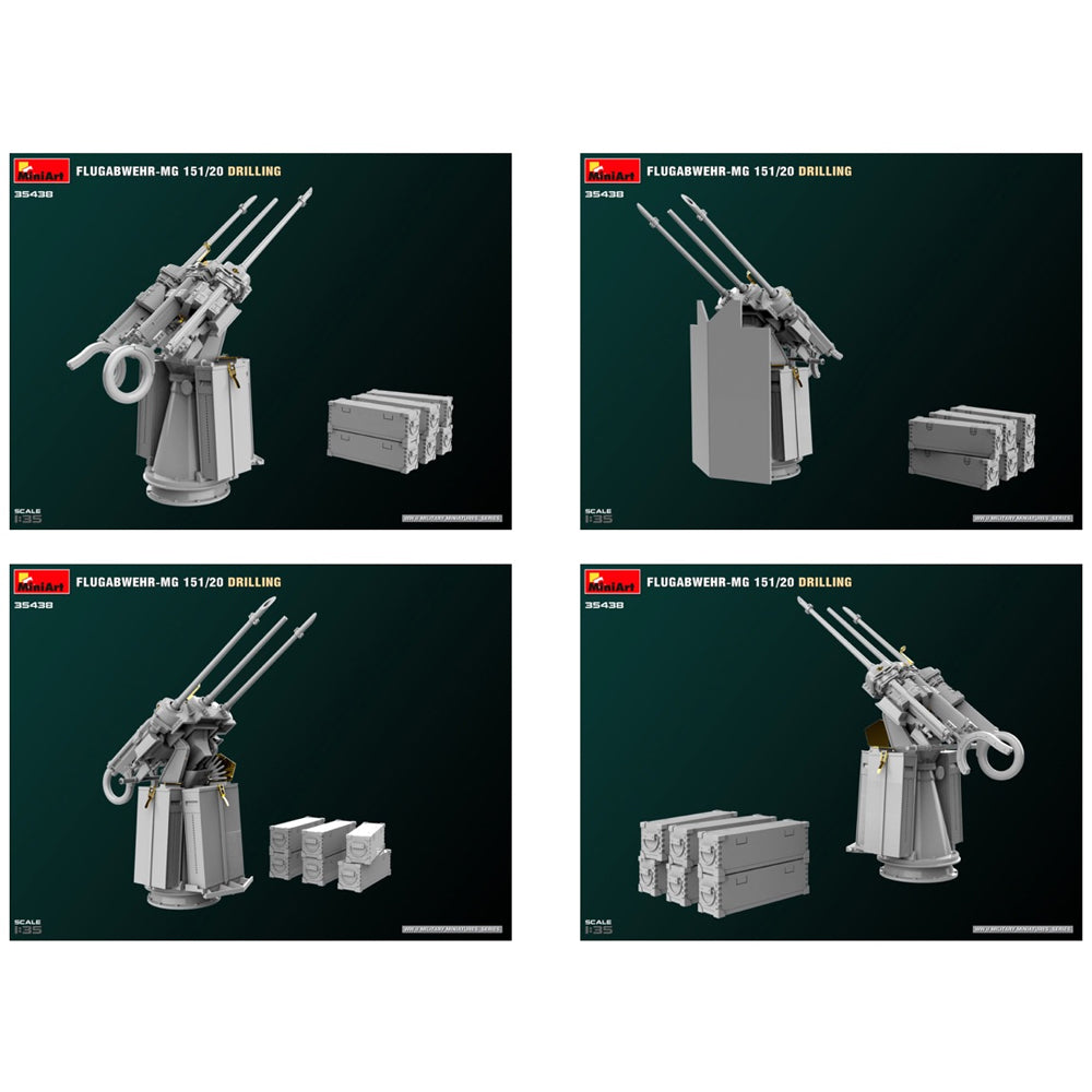 Miniart 35438 Flugabwehr-MG 151/20 Drilling 1:35 Model Kit