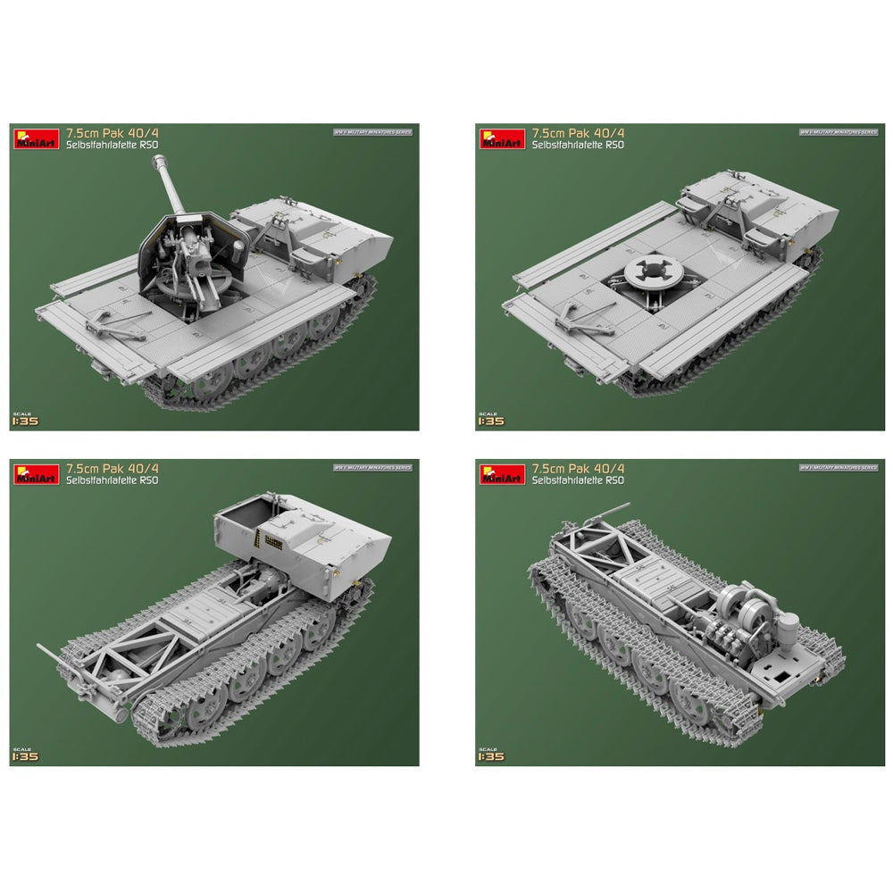 Miniart 35483 7.5cm Pak 40/4 Selbstfahrlafette RSO 1:35 Model Kit