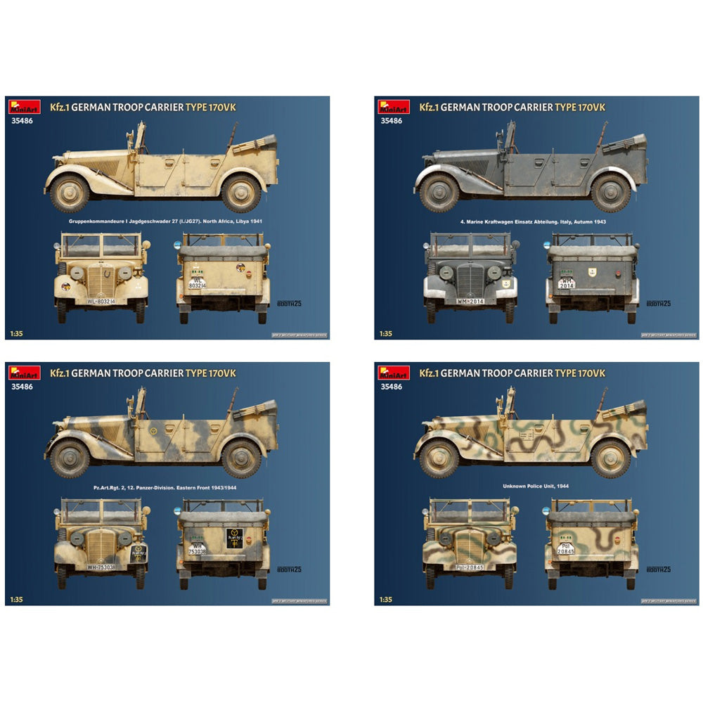 Miniart 35486 Kfz.1 German Troop Carrier Type 170VK 1:35 Model Kit