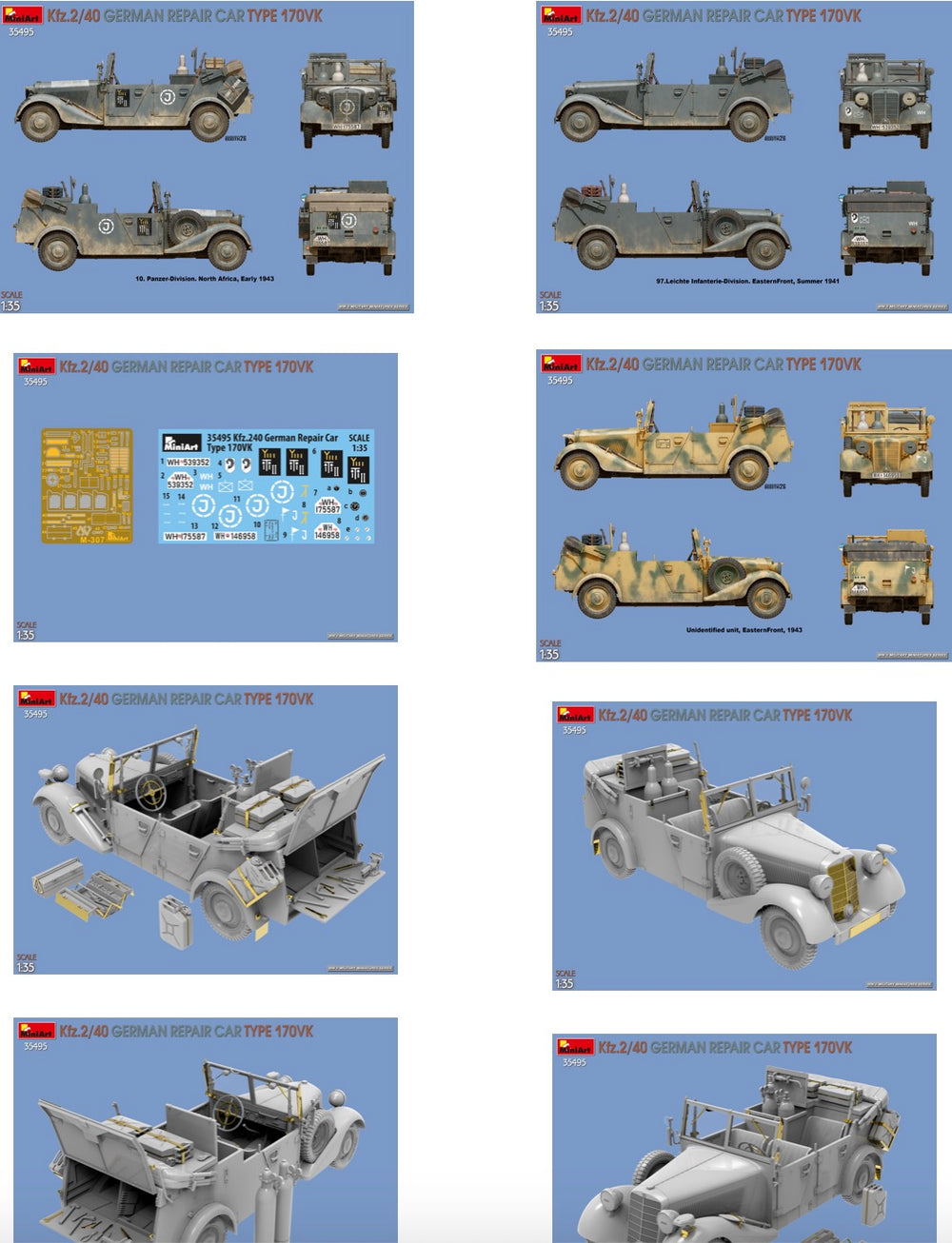 Miniart 35495 Kfz.2/40 German Repair Car Type 170VK 1:35 Model Kit
