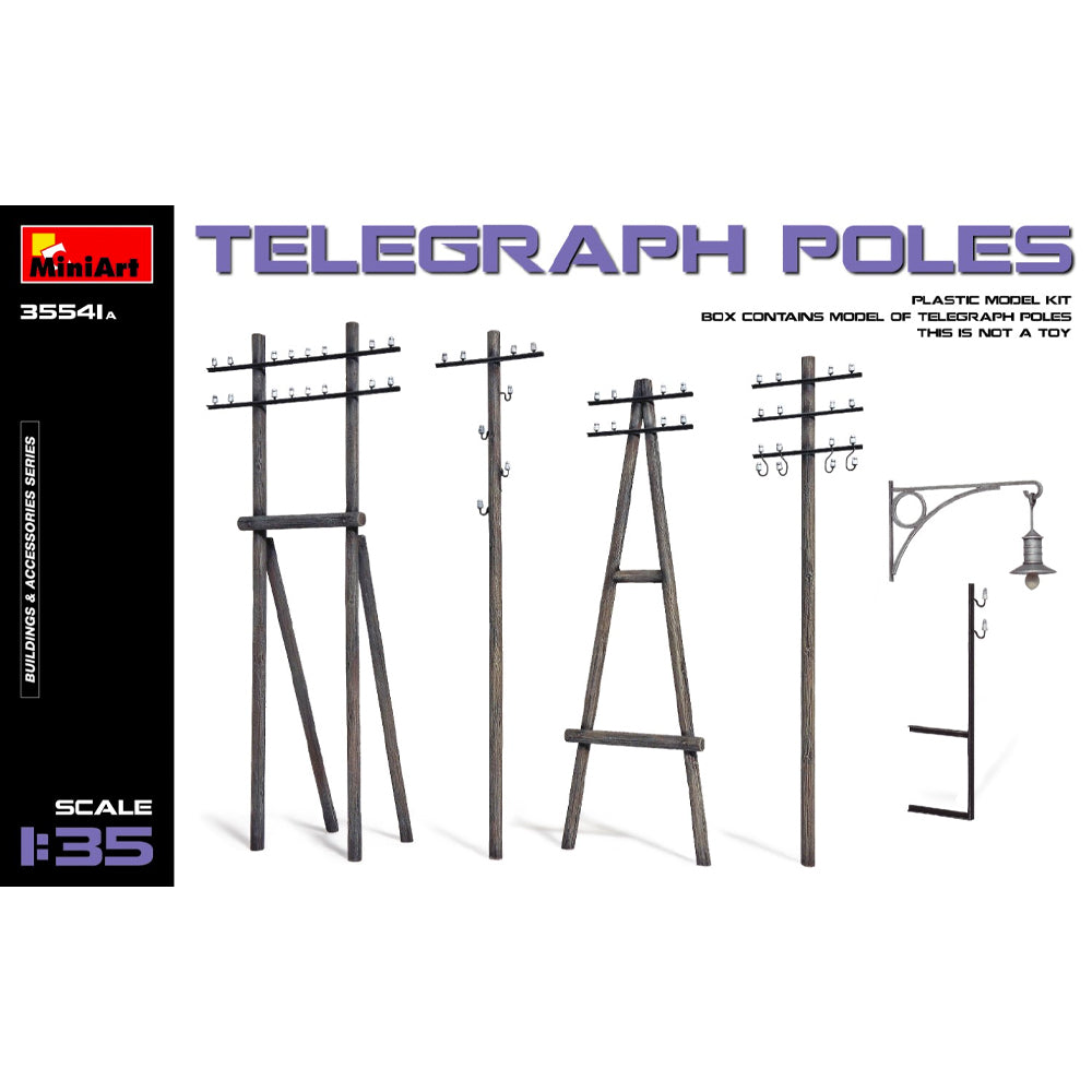 Tele Graph Models Miniart 35541A Telegraph Poles Diorama Accessories 1:35 Model Kit ...